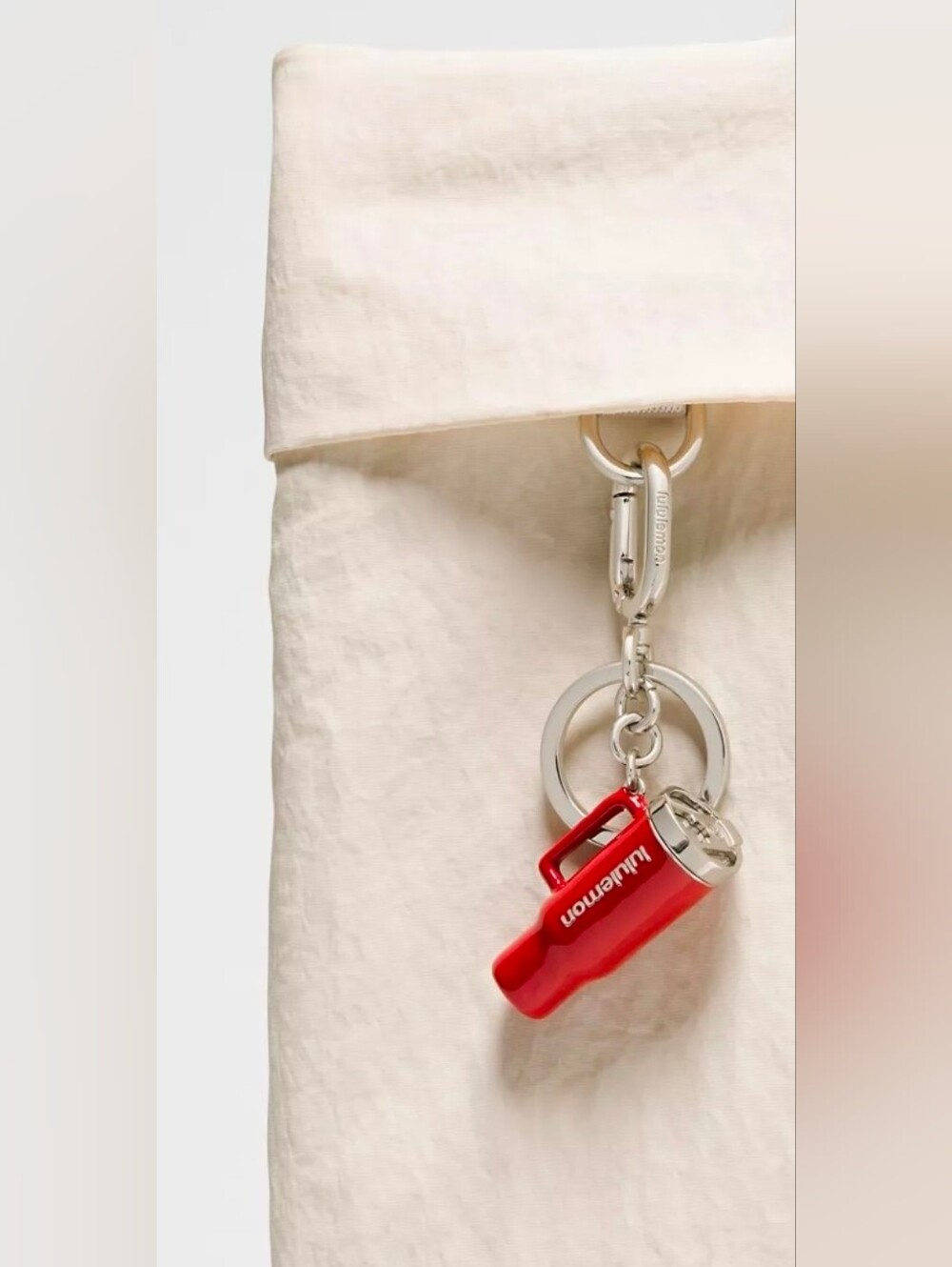 Lululemon Red Water Bottle Keychain - Picture 2 of 2